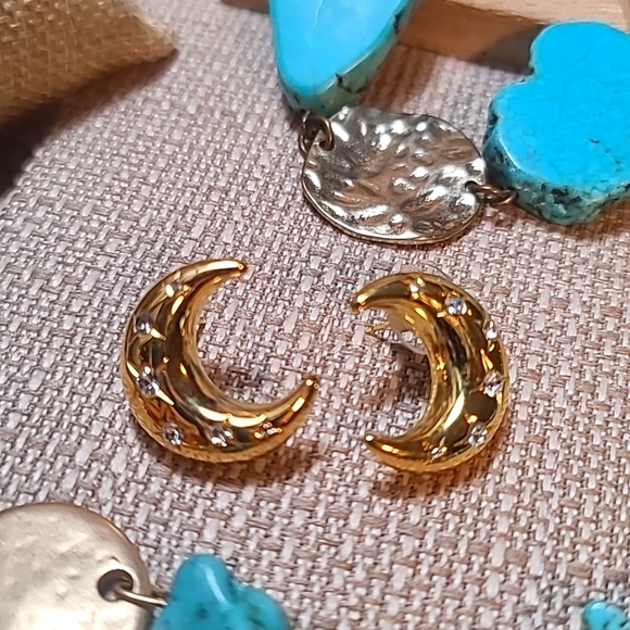17-Item Gold & Turquoise Jewelry lot: J.Crew, Stella & Dot, V.S, Chico's & more!